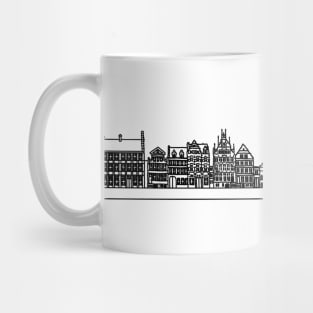 Graslei Ghent Lineart Drawing Mug